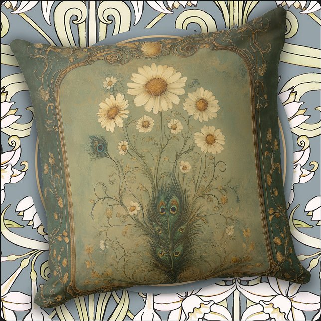 Coussin Plume de Paon de Luxe (Créateur téléchargé)