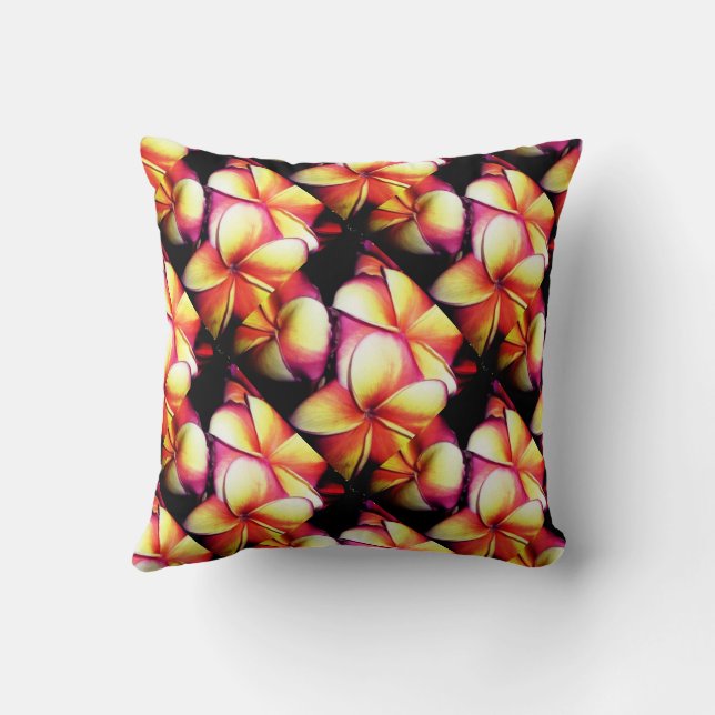 Coussin Plumeria des fleurs tropicales (Verso)