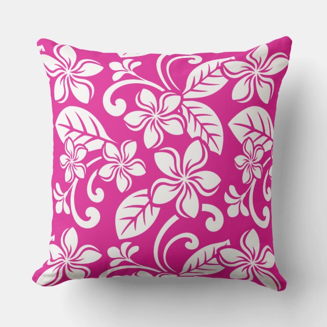 COUSSIN PLUMÉRIE DE L'ÎLE (ROSE CHAUD) (Recto)