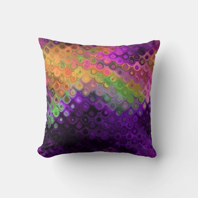 Coussin Plumes abstraites chics modernes de paon (Recto)