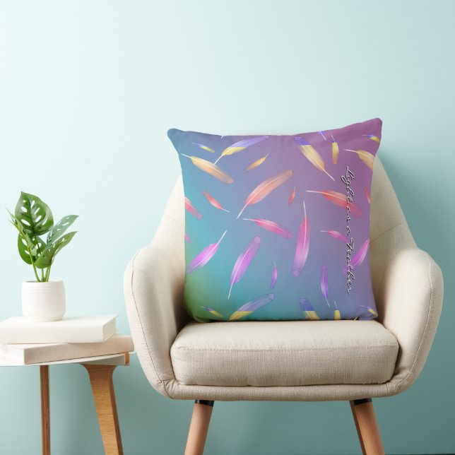 Coussin Plumes Couleur rayonnante Couleur dorée bleu viole (Chaise)