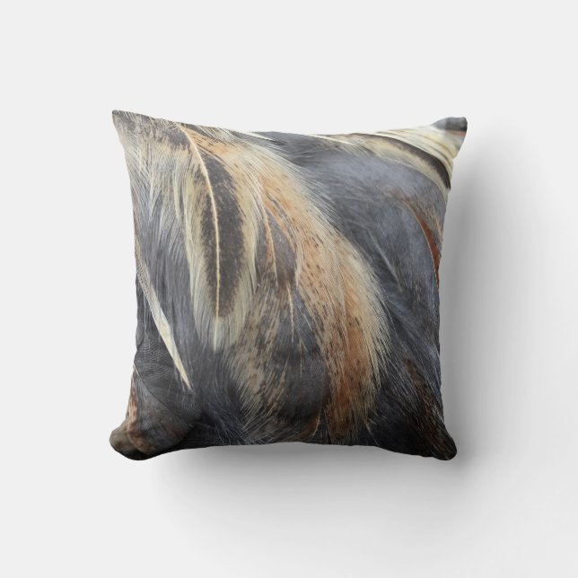 Coussin Plumes de marans bleus - Lancer l'oreiller (Recto)