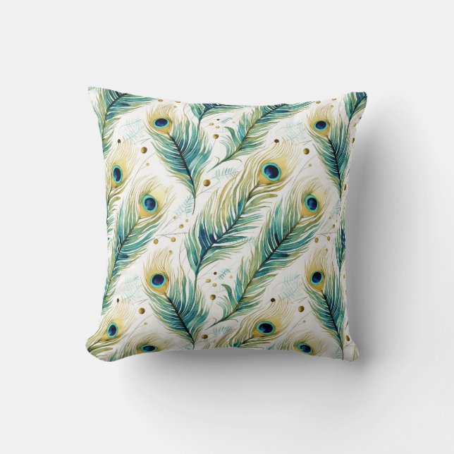 Coussin Plumes de paon (Recto)