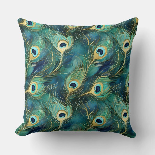 Coussin Plumes de paon (Recto)