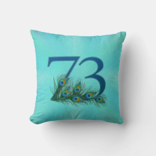 Coussin Plumes de Paon 73 Anniversaire Milestone