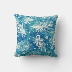 Coussin Plumes dessinées à la main : Motif transparent