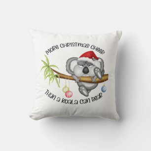Coussin Plus de réjouissances de Noël qu'un koala ne peut 