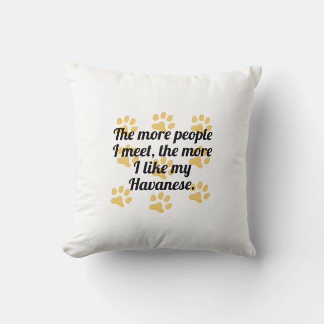 Coussin Plus j'aime mon Havanese (Recto)