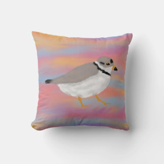 Coussin Pluvier siffleur sur un ciel de coucher de soleil