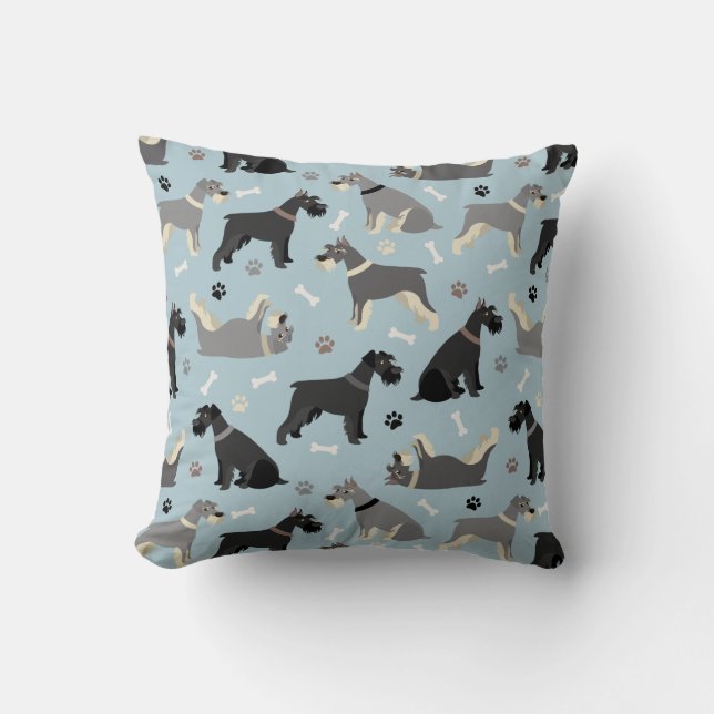 Coussin Poches et os Schnauzer (Recto)