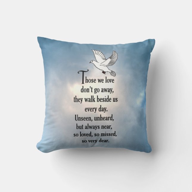 Coussin Poème "ainsi aimé" d'oiseau (Recto)