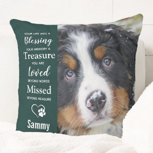 Coussin Poème commémoratif Poème 2 Chien Photo