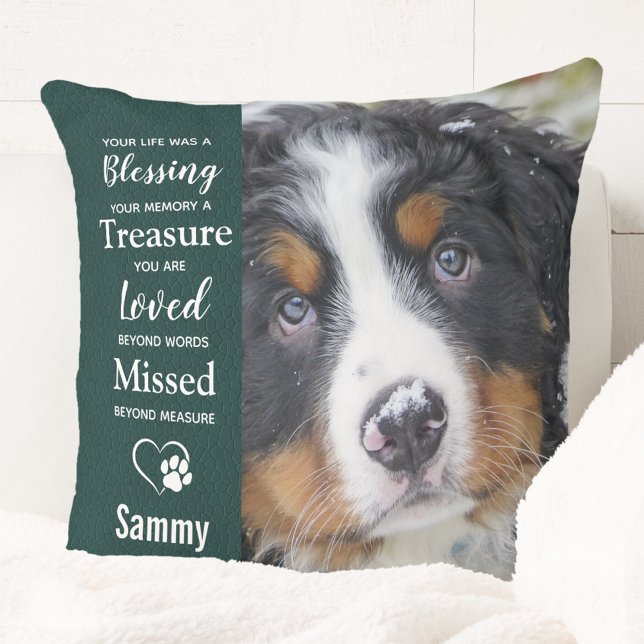 Coussin Poème commémoratif Poème 2 Chien Photo (Créateur téléchargé)