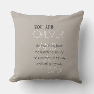 Coussin Poème de la journée pour toujours