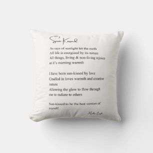 Coussin Poème d'encouragement de l'amour-propre nature bai