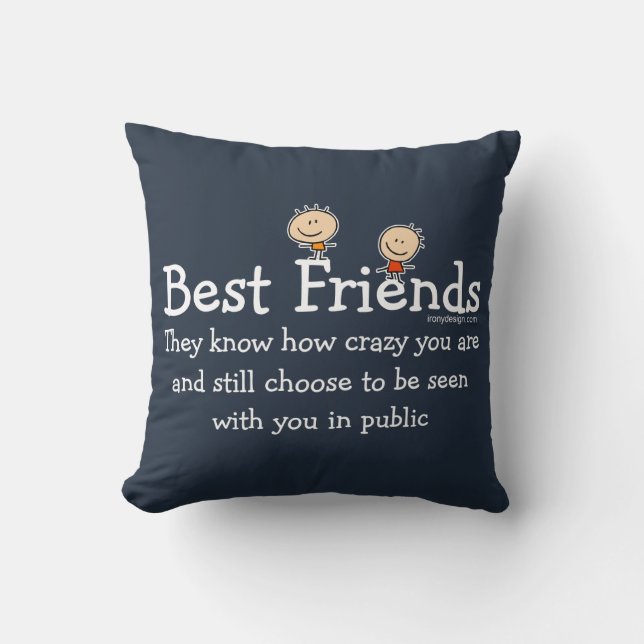 Coussin Poème drôle de meilleurs amis (Recto)