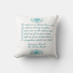 Coussin Poème vintage des soeurs par Christina Rosetti enc