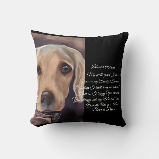 Coussin Poésie du Labrador Retriever (Recto)