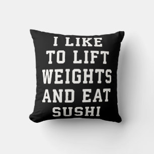 Coussin Poids de levage et de manger du sushi - Carbes amu