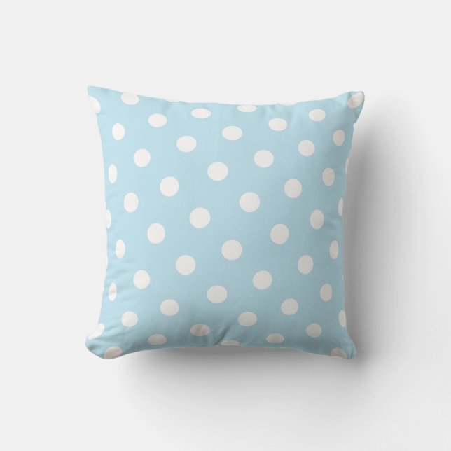 Coussin Point de polka bleu-clair (Recto)