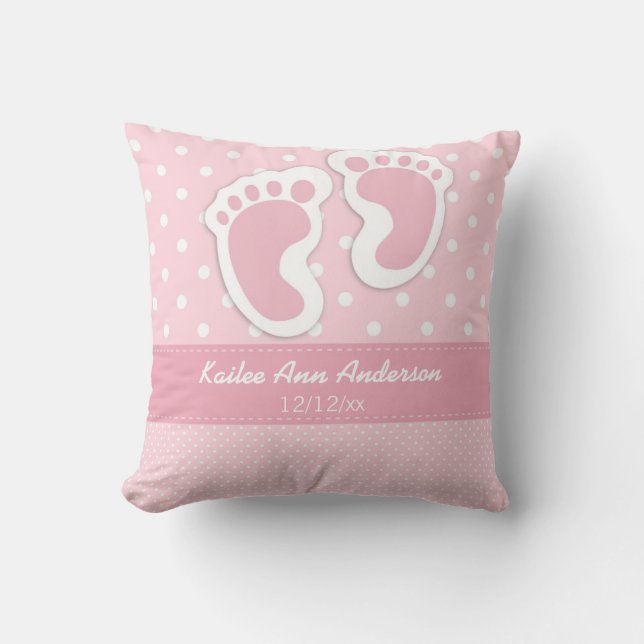Coussin Point de polka de date de nom de faire-part de (Recto)