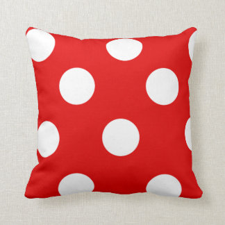 Coussin Point de polka rouge et blanc