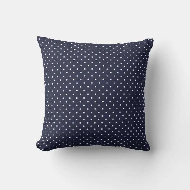 Coussin Point Polka de la marine (Recto)