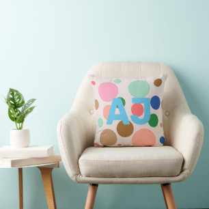 Coussin Point Polka Monogram moderne