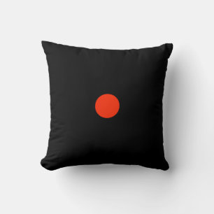 Coussin Point rouge avec fond noir - conception géométriqu