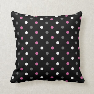 Coussin Pointe rose, noire et grise