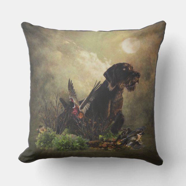 Coussin Pointeur À poils durs allemand (Recto)