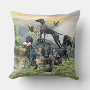 Coussin Pointeurs noirs allemands
