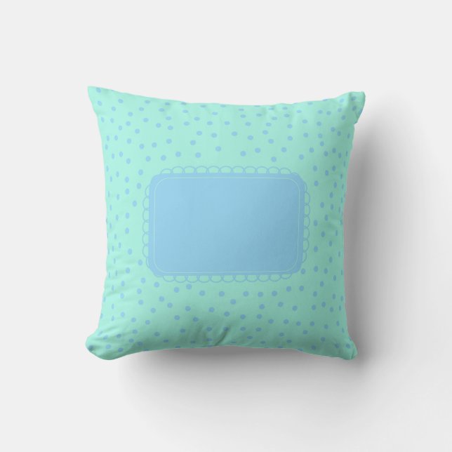 Coussin Points bébé verts et bleus (Recto)