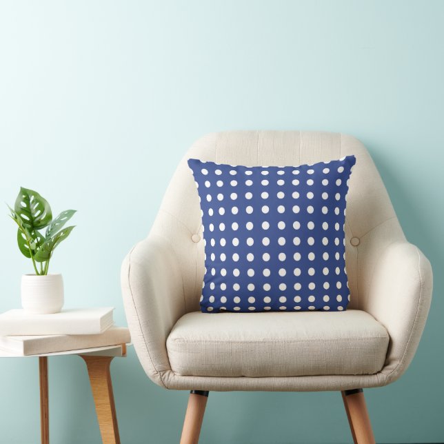 Coussin Points blancs bleus (Chaise)