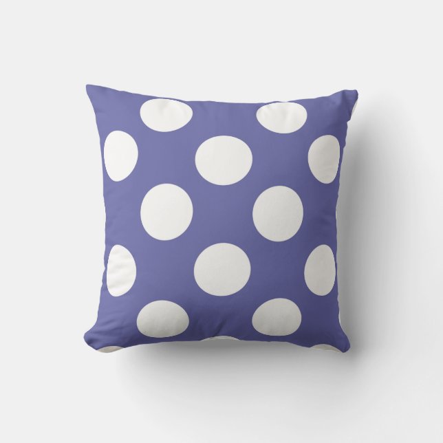 Coussin points blancs violets pérvenche (Recto)