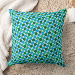 Coussin Points bleu turquoise rétro Motif géométrique
