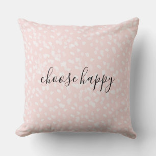 Coussin Points Chic Rose Blanc