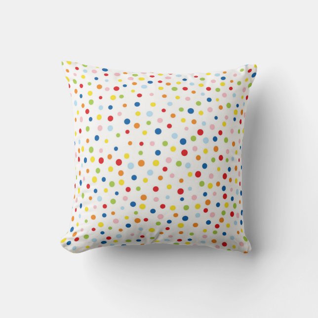 Coussin Points Confetti colorés Lancer l'oreiller (Recto)