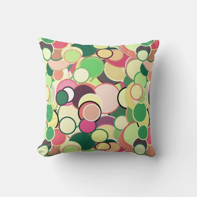 Coussin Points confettis du milieu du siècle - couleurs ag (Recto)