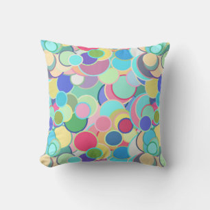 Coussin Points confettis du milieu du siècle - multi paste