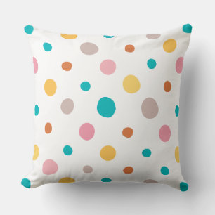 Coussin Points d'aquarelle multicolore