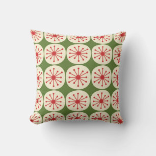 Coussin Points de Noël Atomique Mi-Siècle Noël Moderne
