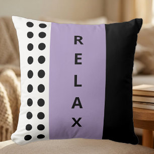 Coussin Points de polka relax noir violet