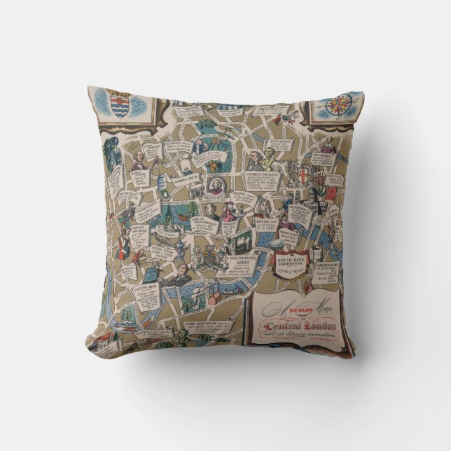 Coussin Points de repère littéraires de carte de Dunlop de (Recto)