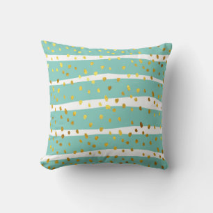 Coussin Points d'or et rayures : Motif élégant