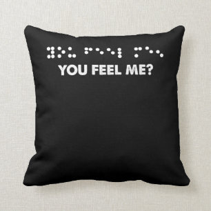 Coussin Points en braille Vous Me Sentez Braille Lettres A