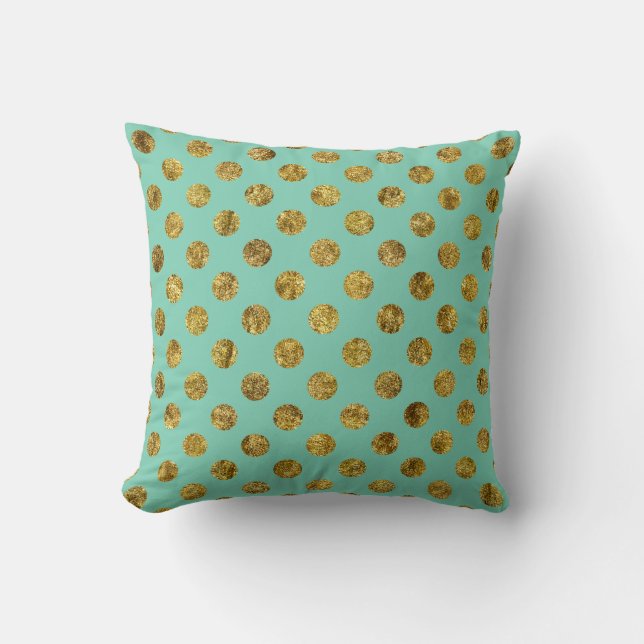 Coussin Points fascinants et en bon état d'or chic (Recto)