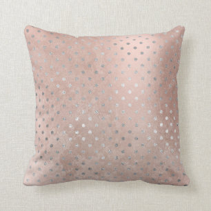 Coussin Points Gris Argent Rose Rose Or Blush Powde Grungy