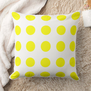 Coussin Points jaunes soleil brillants sur fond blanc