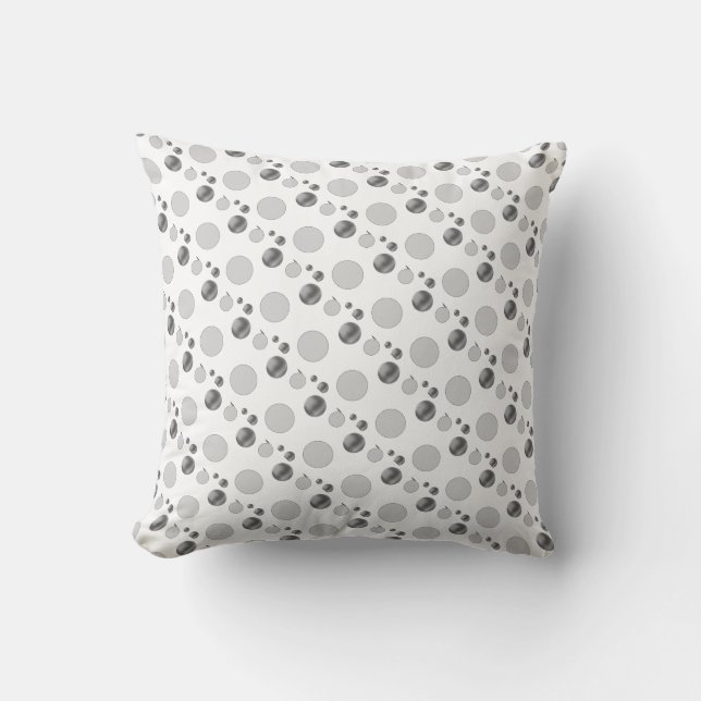 Coussin Points noirs élégants argentés (Recto)